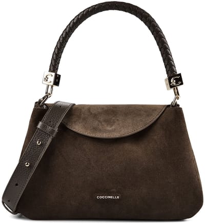 COCCINELLE Leren handtas schoudertas Tiggy Suede Bim Handbag Fango / Fango donkergroen