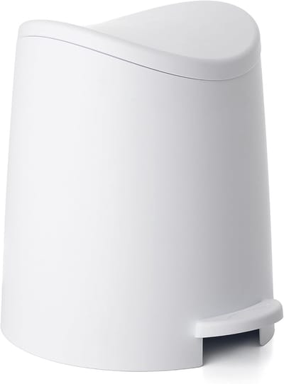 Badkamer Prullenbak - Pedaalemmer Klein - Hygiënisch Afval - Duurzaam Kunststof - 3 Liter Rond - Wit