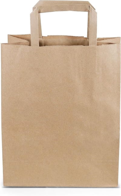 Papieren Draagtassen - Kraft Tassen Cadeauzakjes - Winkelen en Cadeaus - Milieuvriendelijk en Composteerbaar