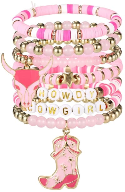 Dailygoods - Cowgirl Kralenarmbanden, 7 Stuks, Stapelbare Sieradenaccessoires voor Vrouwen