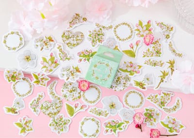 Bloesem & Bloemen Stickers – 46 stickers – Kleurrijke & Elegante Designs – Bullet Journal, Planner & Scrapbook – Decoratieve Stickers – Cadeau onder €5