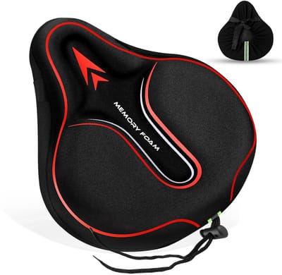 Dailygoods- Fietsstoelhoes Gewatteerd - Zacht Fietskussen - Antislip - Ademend Lycra - Geschikt voor Zadelbreedte 21-25 cm - Comfortabel en Heupvriendelijk - Fietszadel