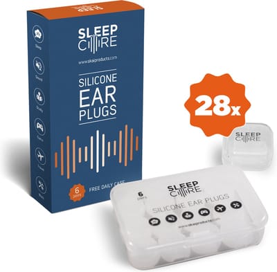 SleepCore® - 28x Slaap Oordopjes - Snurken - Siliconen Slaapoordoppen - Zwem Oordoppen Slapen - Geluidsoverlast - Sound Plugs - Anti Snurk - Slaaphulp - Geluid Studeren Gehoorbescherming Earplugs Lawaai Waterdicht Hoge demping Kneedbare Geluiddicht