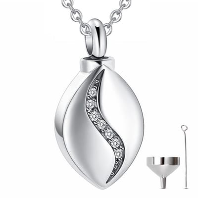 Luxe Ashanger - met Ketting (55 cm) - Voor As, Haren of Parfum - Assieraad - As Ketting - Gedenksieraad - Urn - As Hanger - Incl. As vuller en Opbergzakje - Diamond Drop