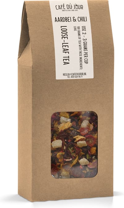 Aardbei & Chili - Vruchtenthee 100 gram - Café du Jour losse thee