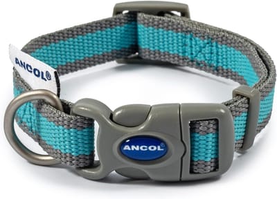 Halsband voor Honden - Blauw en Grijs, Maat 1-2 (Hondennek 20-30cm)