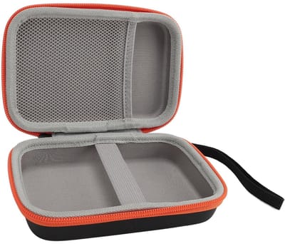 Dailygoods- Opbergkoffer Schokbestendig - Draagbare Gameconsole - Reistas - EVA/PU Materiaal - Zwart/Oranje - Inclusief Trekkoord - Gameconsole Tas