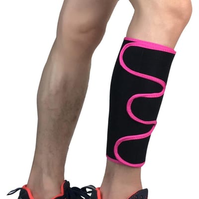 1 stuks Beenwarmers Heren Dames Verstelbare Compressiewrap Beenwarmers Sport Beenbescherming Mouw Cover One Size black