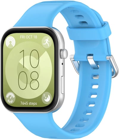 By Qubix - Siliconen bandje met gesp - Blauw - geschikt voor Huawei Watch Fit 5 / 4 / 3