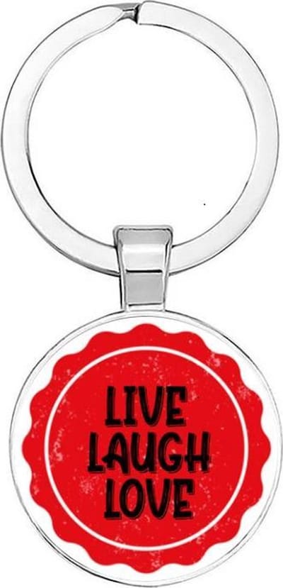 Akyol - live, laugh, and love Sleutelhanger - Liefde - degene waarvan je houdt - live - love - laugh - liefde - 2,5 x 2,5 CM