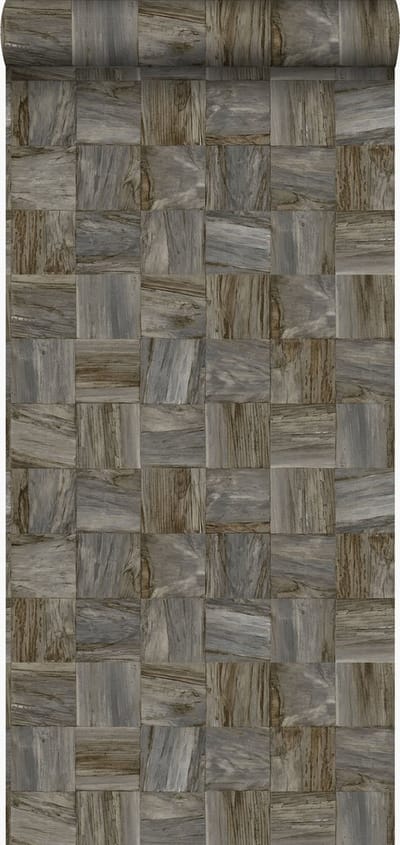 Origin Wallcoverings eco texture vlies behang sloophout motief donkerbruin - 347519 - 53 cm x 10,05 m