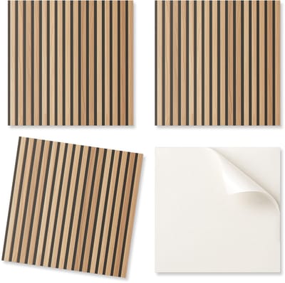 Set PVC-tegels met decoratie voor keuken of badkamer. Plaat met verticaal patroon, 20x20x20 cm.