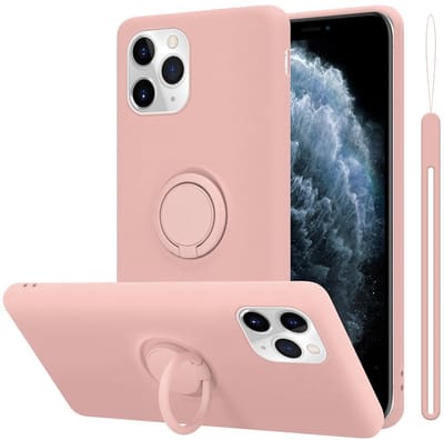 Cadorabo Hoesje geschikt voor Apple iPhone 11 PRO in LIQUID ROZE - Beschermhoes van flexibel TPU silicone Case Cover met ring