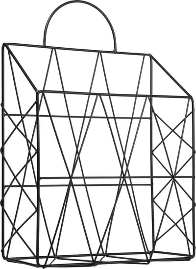 QUVIO Tijdschriftenhouder voor wandmontage / Postrek / Boekenrek / Post organizer / Postvak / Tijdschriftenrek / Lectuurrek / Wandplank / Wandrek - Draadstaal - 10.5 x 25 x 37 cm