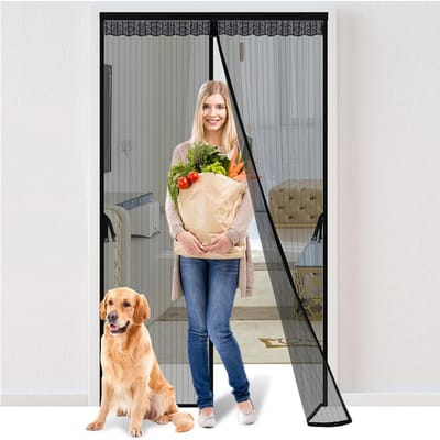 Oneay (90x210cm) Magnetisch glasvezel muggennet voor balkondeur, magnetisch insectenwerend scherm, krasbestendig, balkondeurgordijn.