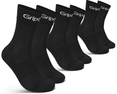 GripGrab - RIDE Regular Cut Zomer Fietssokken 3 Paar Wielersport Coolmax Sokken - Unisex - Zwart