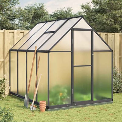 vidaXL - Tuinkas - met - basisframe - 224x169x202 - cm - aluminium - antracietkleur