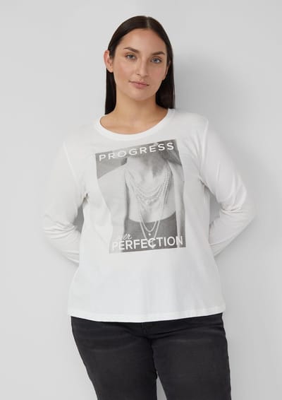Zachte lange mouwen T-shirt met decoratieve stenen dames s.Oliver