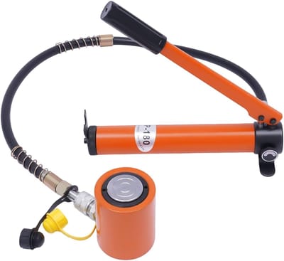 Hydraulische Cilinder - Krachtige Pomp - Zwaar Werk - 20 Ton Capaciteit - 1 Meter Slang - Oranje