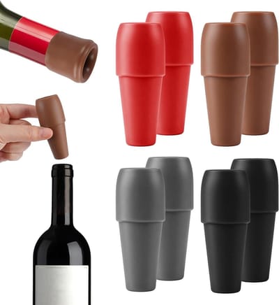 8 Stuks Silicone Wijnstoppen - Kleurige Herbruikbare Stoppen voor Flessen, Luchtdichte Verzegeling voor Bier en Champagne