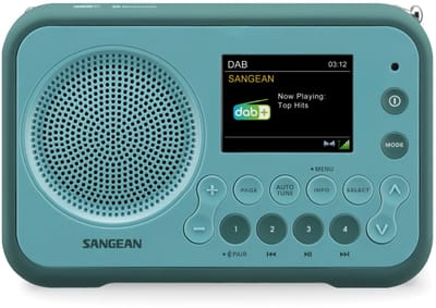 Sangean DPR-76BT Zakradio DAB+, VHF (FM) AUX, Bluetooth Toetsvergrendeling Lichtblauw