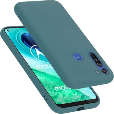 Cadorabo Hoesje geschikt voor Motorola MOTO G8 in LIQUID GROEN - Beschermhoes gemaakt van flexibel TPU silicone Case Cover
