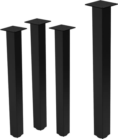 Set van 4 tafelpoten I-Design 90 cm zwart Tafelframe van staal met poedercoating, profiel 8x8 cm, in hoogte verstelbare meubelpoten ML-Design