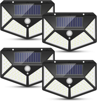 Zonneenergie tuinspot met bewegingssensor en 3 verlichtingsmodi - 4 LED zonnelampen voor buiten