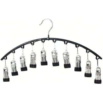 Kledinghanger, Ophangrek Ruimtebesparende Gebogen Hanger Voor Yogabroeken En Leggings - Kledingkast Organizer Met 10 Clips veelkleurig