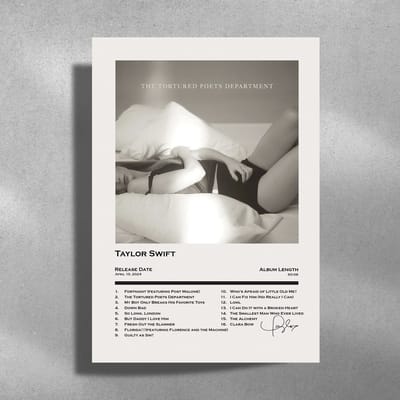 Taylor Swift - The Tortured Poets Department - Metalen Poster 30x40cm - album cover