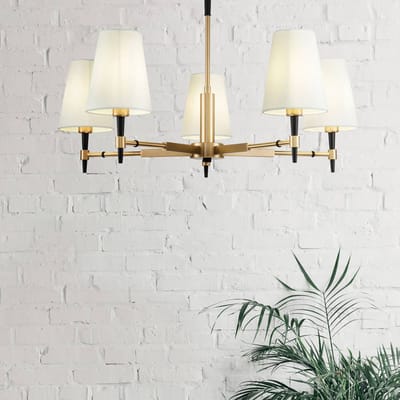 Maytoni Zaragoza kroonluchter 5-lamps stoffen kap