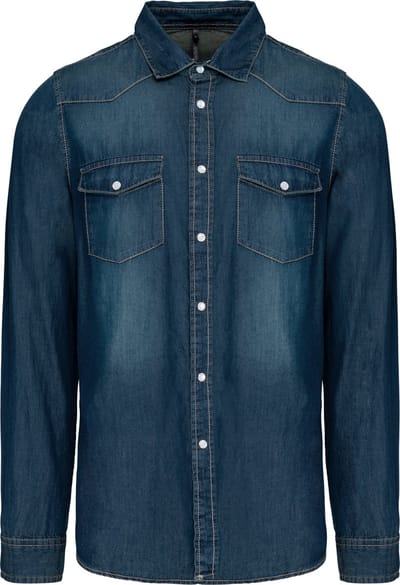 Kariban Heren denim overhemd lange mouwen K519 - Blue Jean - M