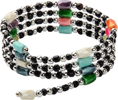 Edelstenen armband Color Black Magnetite Wrap - wikkelarmband - zwart - wit - groen - oranje - roze - paars - rood - luxe sieraden zakje - armband dames