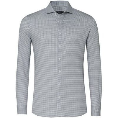 Desoto Luxury Overhemd Mini Houndstooth Pattern Grijs / male