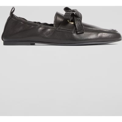 LK Bennett Fl Maude Eyelet Bow Loafr Black Size: 36 | Loafers Outlet | Dames | Zwart