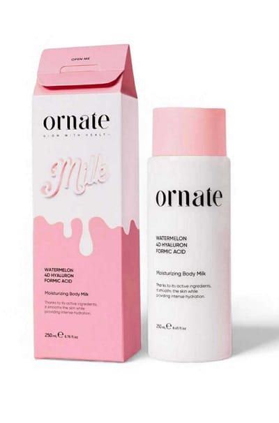 Ornate Intensief Hydraterende Moisturizing Body Milk - Haarverminderend / Hestellend & Verzachtend - Vegan Bodylotion met Watermeloen / Formic Acid & 4D Hyaluronzuur - 250 ml