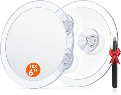 Famanu – Ronde wandspiegel 10x met zuignappen, draagbare make-up- en scheerspiegel