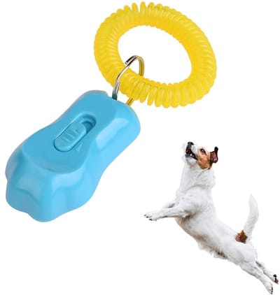Dailygoods- Clicker Verstelbaar 3 Versnellingen - Hondentraining Clicker - Pootvormig - Polsband - Hoogwaardig Materiaal - Krasbestendig - Trainingshulpmiddel
