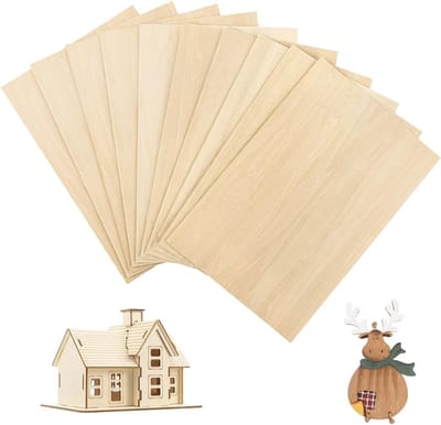 Houten Platen - Multiplex Platen - Modelbouw Knutselen - 10 Stuks Pakket - 300x200x1.5mm - Natuurlijk Hout