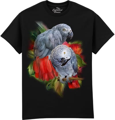 Grijze Roodstaart Papegaai African Greys The Coloured House T-shirt S