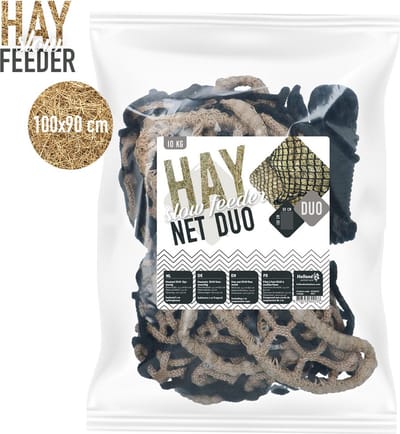 Hay Slowfeeder 100x90 cm – Hooinet paarden - Slowfeeder paarden – Tegen stalverveling - Meer dan 1000 kg trekkracht – Tot 10 kg hooi - Dubbel net