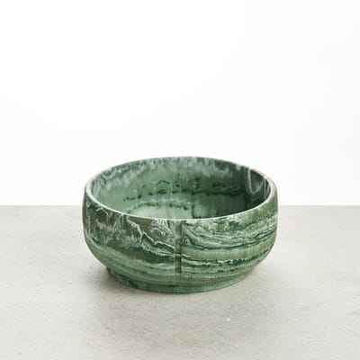 PINO Sandstone Hondenvoerbak Classic Feeder (hondenkom) - Groen (Crocodile Green) Marmer - Medium ⌀17,5cm - 1200ml