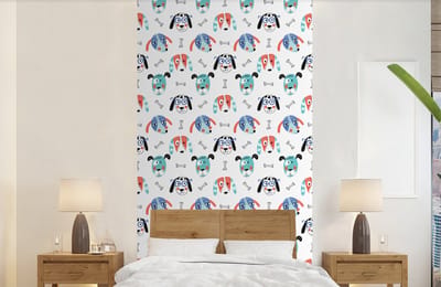 Behang - Fotobehang Jongens - Patronen - Hond - Breedte 120 cm x hoogte 240 cm