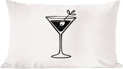 Sierkussens - Kussentjes Woonkamer - 60x40 cm - Cocktail - Glas - Olijf - Minimalistisch