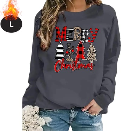 Bovista Kersttrui - Dames - Foute Kersttrui - Christmas Sweater - Kerst Sweater - Christmas Jumper - Pyjama - Grijs - L