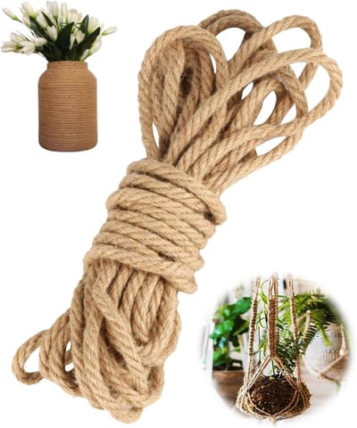 Touw voor tuinieren, touw, jute touw, voor krabstokken, dieren, knutselen, geschenkverpakking, tuinieren en bloemisterij (5 mm x 10 m)