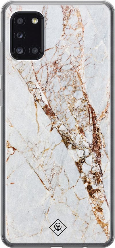 Casimoda® hoesje - Geschikt voor Samsung A31 - Marmer Goud - Backcover - Siliconen/TPU - Goudkleurig