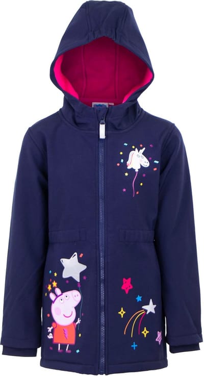 Peppa Pig Softshell Jas - Tussenjas - Wind- en waterbestendig - Ademend - Fleece gevoerd - Donkerblauw - Maat 116/122