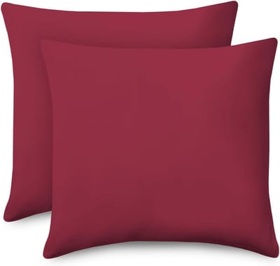 Kussenovertrek Set - Kussenhoes Katoen - Slaapcomfort Verbeteren - Ondoorzichtig Pillingarm - 60x60 cm - Frambozenrood