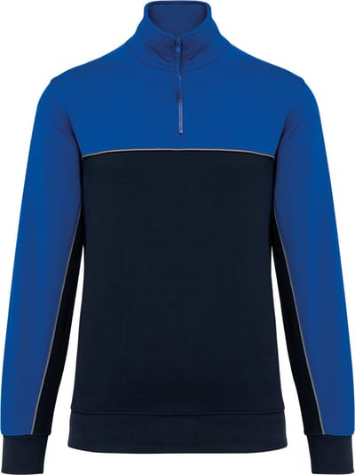 WK. Designed To Work Ecologische uniseks sweater met ritskraag WK404 - Navy / Royal Blue - 4XL